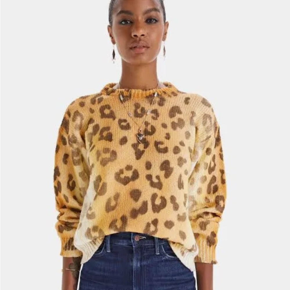 SOLD Mother Shady Cat Leopard pullover sweater XS EUC (worn 1x)